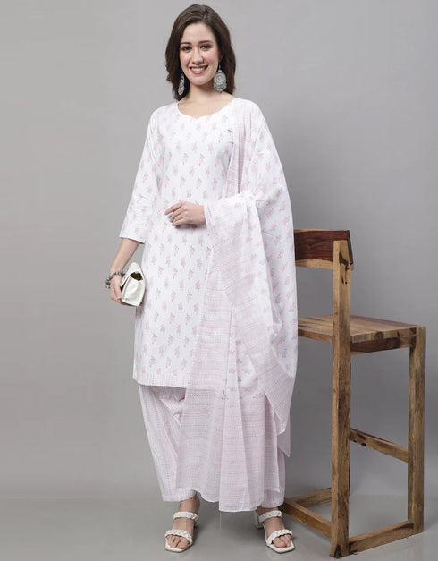 trendy white cotton traditional function wear cotton readymade suit collection with white cotton rt8814-184294 Front View