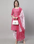 elegant pink cotton traditional function wear cotton readymade suit collection with white cotton rt8814-184295 Front View