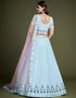 fashionable sky georgette wedding designer heavy lehenga choli collection with sky georgette rt8817-184299 Back View