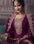 classy wine silk georgette designer party wear heavy salwar suit collection with wine dull santoon rt8818-184305 Close-up View