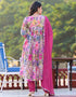 elegant pink georgette designer party wear stylish readymade suit collection with pink santoon rt8820-184313 Back View