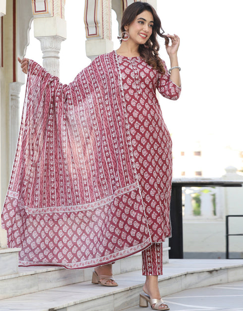 trendy mauve cotton traditional function wear classy readymade suit collection with mauve cotton rt8828-184370 Close-up View