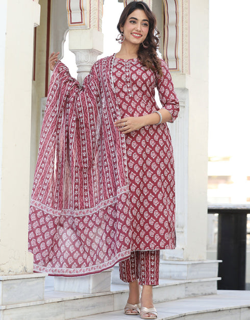 trendy mauve cotton traditional function wear classy readymade suit collection with mauve cotton rt8828-184370 Front View