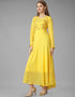 yellow georgette embroidered readymade gown collection embroidery work details for gown rt8840-184438 Back View