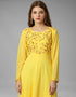 yellow georgette embroidered readymade gown collection embroidery work details for gown rt8840-184438 Side View