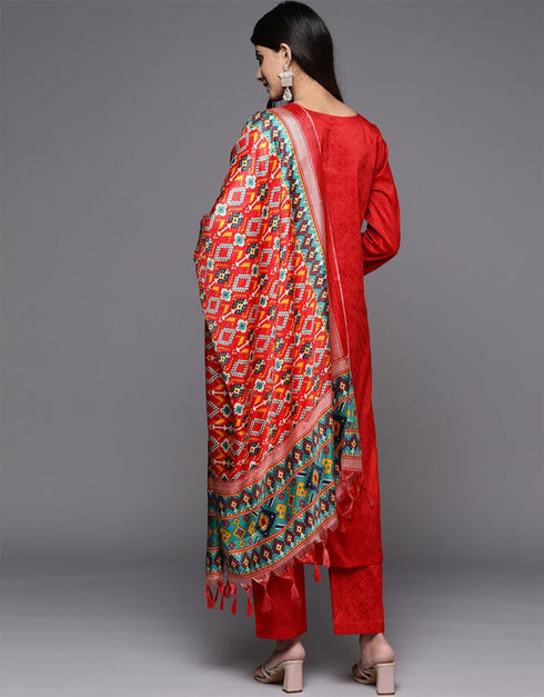 classy red pure viscose trendy designer heavy viscose readymade suit collection with red pure viscose rt8845-184449 Close-up View