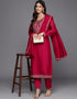 chic pink vichitra trendy designer heavy viscose readymade suit collection with pink vichitra rt8845-184451 Front View