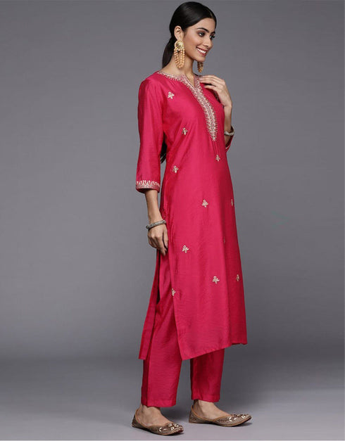 trendy pink viscose trendy designer heavy viscose readymade suit collection with pink viscose rt8845-184452 Back View