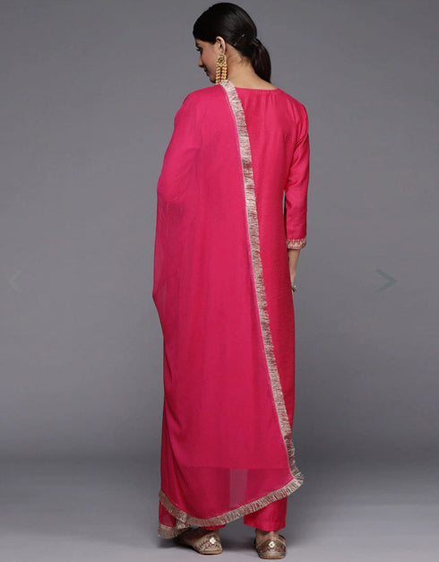 trendy pink viscose trendy designer heavy viscose readymade suit collection with pink viscose rt8845-184452 Side View