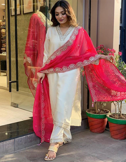 stylish white viscose trendy designer heavy readymade suit collection with white viscose rt8854-184481 Back View