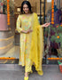 elegant lemon yellow viscose maslin trendy designer heavy readymade suit collection with lemon yellow viscose rayon rt8854-184484 Front View