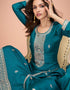 elegant blue premium silk embroidered premium silk salwar suit collection with blue premium silk rt8875-184613 Back View