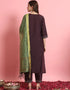 chic wine silk blend trendy fashioner cotton blend readymade suit collection with wine silk blend rt8891-184671 Side View