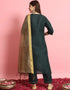 trendy green cotton blend trendy fashioner cotton blend readymade suit collection with green cotton blend rt8891-184672 Back View