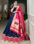 modern navy blue vichitra silk traditional wear women's heavy lehenga choli collection with navy blue vichitra silk rt8901-184710 Back View