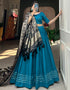 glamorous teal pure cotton traditional wear women's heavy lehenga choli collection with teal pure cotton rt8902-184712 Close-up View