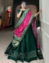 contemporary green pure cotton traditional wear women's heavy lehenga choli collection with green pure cotton rt8902-184713 Back View