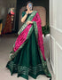 contemporary green pure cotton traditional wear women's heavy lehenga choli collection with green pure cotton rt8902-184713 Front View
