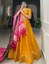 classy mustard pure cotton traditional wear women's heavy lehenga choli collection with mustard pure cotton rt8902-184714 Back View