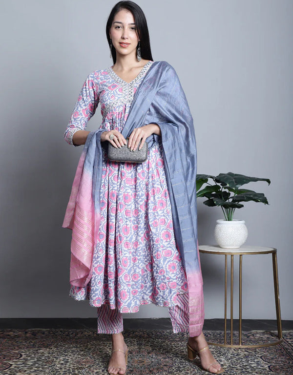 stylish multi pure cotton trendy fashioner pure cotton readymade suit collection with multi pure cotton rt8905-184732 Front View