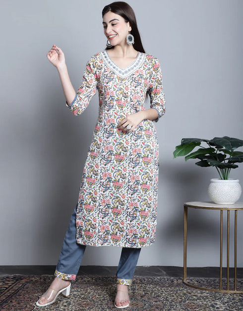 chic multi pure cotton trendy fashioner pure cotton readymade suit collection with multi pure cotton rt8905-184733 Back View