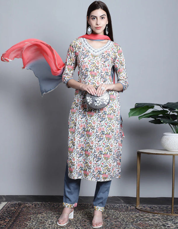 chic multi pure cotton trendy fashioner pure cotton readymade suit collection with multi pure cotton rt8905-184733 Front View