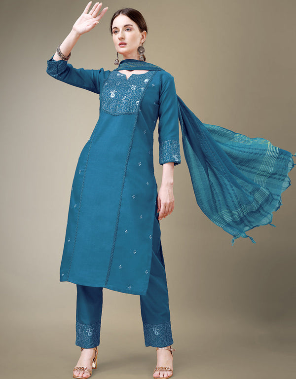 modern morpich cotton blend trendy fashioner cotton blend readymade suit collection with morpich cotton blend rt8909-184758 Front View