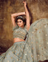 classy grey soft net traditional wear women's heavy lehenga choli collection with grey soft net rt8910-184768 Back View
