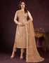 elegant light brown butterfly net designer function wear heavy salwar suit collection with light brown american crepe rt8921-184845 Front View