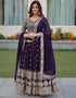 modern wine faux blooming georgette traditional wear women's heavy lehenga choli collection with wine faux blooming georgette rt8922-184857 Close-up View