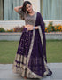modern wine faux blooming georgette traditional wear women's heavy lehenga choli collection with wine faux blooming georgette rt8922-184857 Back View
