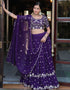 sophisticated wine faux blooming georgette traditional wear women's heavy lehenga choli collection with wine faux blooming georgette rt8922-184858 Back View
