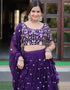 sophisticated wine faux blooming georgette traditional wear women's heavy lehenga choli collection with wine faux blooming georgette rt8922-184858 Front View