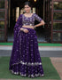 sophisticated wine faux blooming georgette traditional wear women's heavy lehenga choli collection with wine faux blooming georgette rt8922-184858 Front View