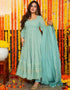 stylish sky heavy muslin classy designer function wear readymade anarkali suit collection with sky heavy muslin rt8931-184886 Close-up View