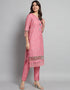 trendy pink linen cotton trendy fashioner linen cotton readymade suit collection with pink rayon rt8932-184888 Back View