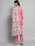 trendy pink linen cotton trendy fashioner linen cotton readymade suit collection with pink rayon rt8932-184888 Side View
