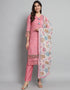 trendy pink linen cotton trendy fashioner linen cotton readymade suit collection with pink rayon rt8932-184888 Front View
