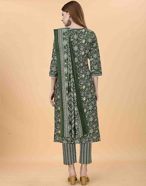 elegant green cotton blend trendy fashioner cotton blend readymade suit collection with green cotton blend rt8933-184889 Side View