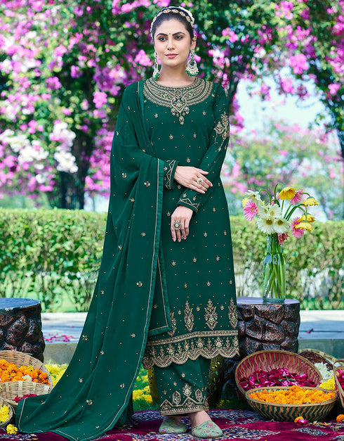 modern green georgette designer party wear heavy salwar suit collection with green santoon rt8948-184959 Close-up View