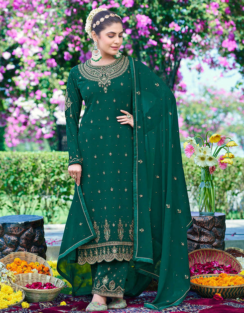 modern green georgette designer party wear heavy salwar suit collection with green santoon rt8948-184959 Front View