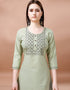 chic light green cotton blend trendy fashioner cotton blend readymade suit collection with mehndi cotton blend rt8958-185011 Side View
