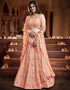 elegant peach orange georgette traditional wear women's heavy lehenga choli collection with peach orange georgette rt8964-185035 Close-up View