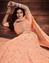 elegant peach orange georgette traditional wear women's heavy lehenga choli collection with peach orange georgette rt8964-185035 Front View