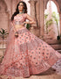sleek light peach soft net traditional wear women's heavy lehenga choli collection with light peach soft net rt8965-185037 Front View