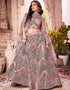 modern dark peach soft net traditional wear women's heavy lehenga choli collection with dark peach soft net rt8965-185038 Close-up View