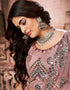 modern dark peach soft net traditional wear women's heavy lehenga choli collection with dark peach soft net rt8965-185038 Back View