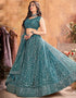 sophisticated teal soft net traditional wear women's heavy lehenga choli collection with teal soft net rt8966-185039 Front View