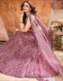 stylish dark mauve soft net traditional wear women's heavy lehenga choli collection with dark mauve soft net rt8966-185043 Close-up View