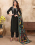 chic black roman silk designer function wear roman silk readymade suit with black roman silk rt8995-185158 Front View